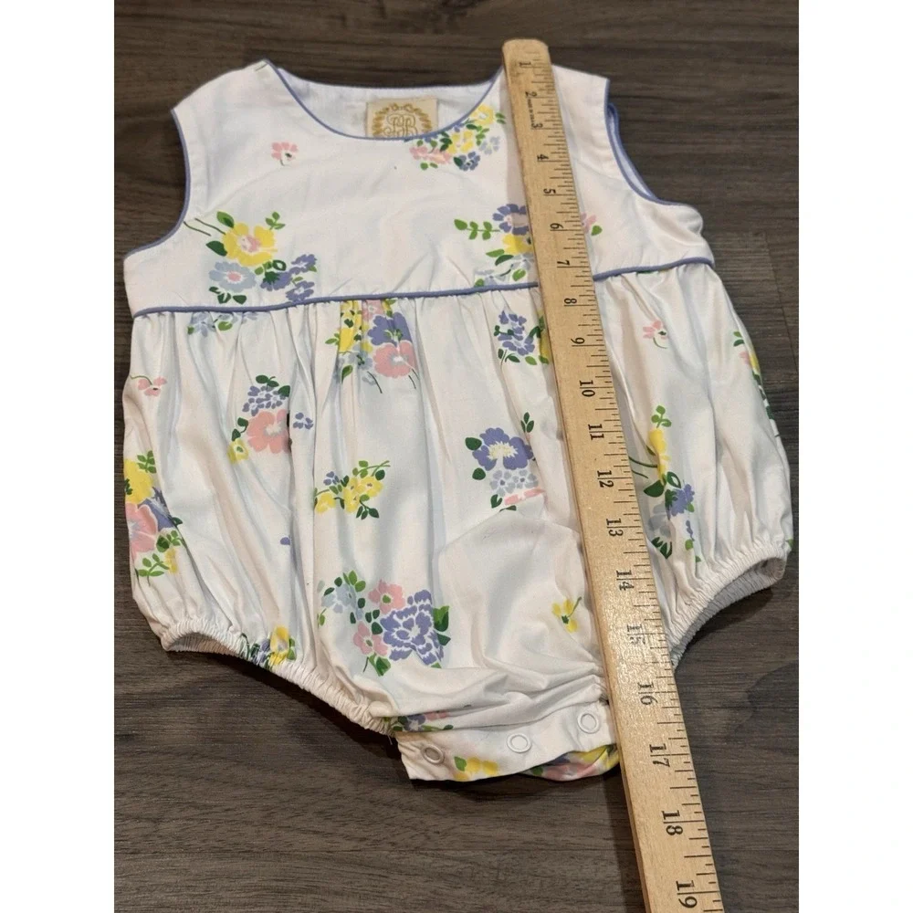 Beaufort‎ Bonnet Bubble 18-24M White Floral Heirloom Southern Boutique Romper